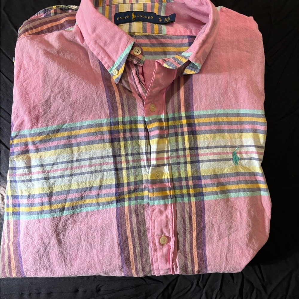 Ralph Lauren Multicolor Striped Pink Shirt